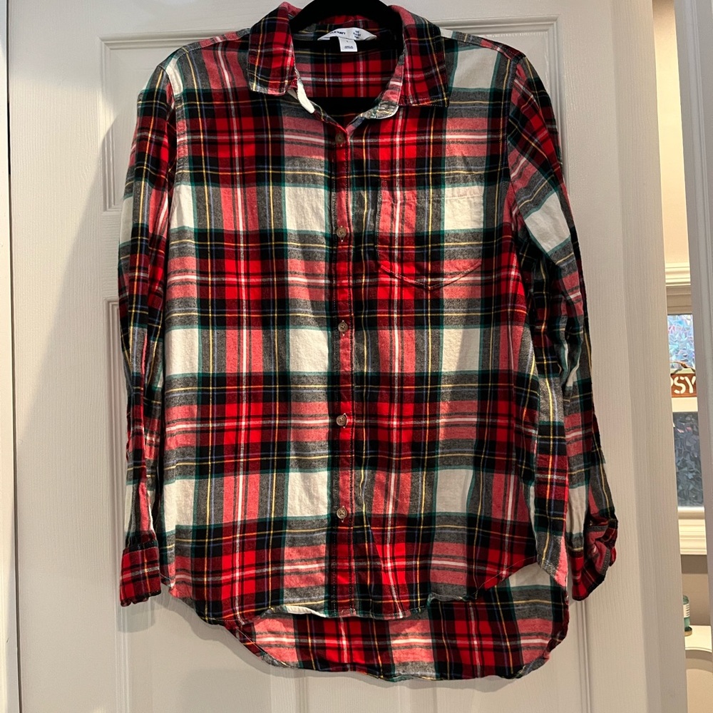 Old Navy Red Patterned Flannel